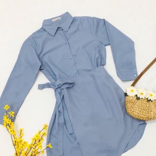 ĐẦM SƠ MI XANH ĐẮP TÀ