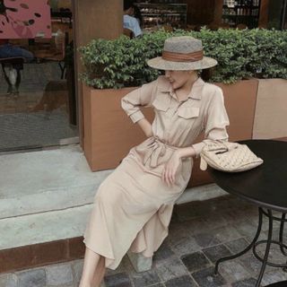 ĐẦM SƠ MI SUÔNG TÚI HỘP 2 MÀU