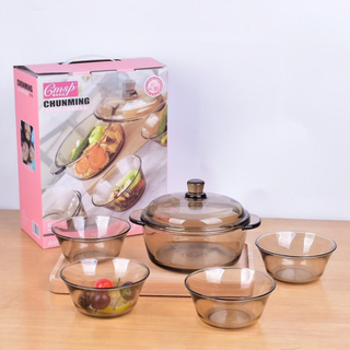 BỘ 5 MÓN NỒI VÀ BÁT THỦY TINH CHUNMING
