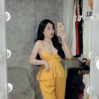 Sét đồ ngủ quần dài áo lụa nơ Lụa satin cực đẹp