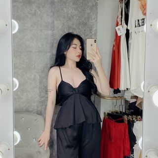 Sét đồ ngủ quần dài áo lụa nơ Lụa satin cực đẹp