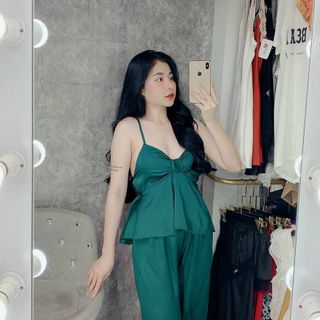 Sét đồ ngủ quần dài áo lụa nơ Lụa satin cực đẹp
