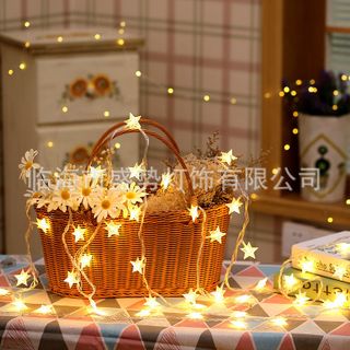 Đèn trang trí hình Ngôi sao dài 5m 50 bóng Đèn Trang Trí Phòng Ngủ lấp lánh bầu trời đêm 2 chế độ nhấp nháy