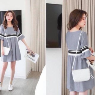 ĐẦM XÁM PHỐI BO THUN EO