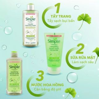 Sữa rửa mặt SIMPLE Refreshing Facial Wash Gel cho da nhạy cảm 150ml - ZAVENCI Official