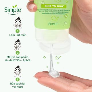 Sữa rửa mặt SIMPLE Refreshing Facial Wash Gel cho da nhạy cảm 150ml - ZAVENCI Official