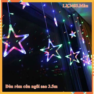 đèn rèm cửa Noel Trang Trí Ngoài Trời -Dây đèn led ngôi sao lớn_Vàng