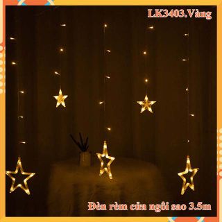 đèn rèm cửa Noel Trang Trí Ngoài Trời -Dây đèn led ngôi sao lớn_Vàng
