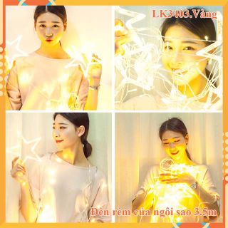 đèn rèm cửa Noel Trang Trí Ngoài Trời -Dây đèn led ngôi sao lớn_Vàng