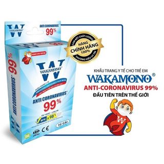 [THÙNG - LOẠI TRẺ EM] KHẨU TRANG WAKAMONO TRẺ EM (4 LỚP, HỘP 10 CÁI) - 170 HỘP/THÙNG giá sỉ