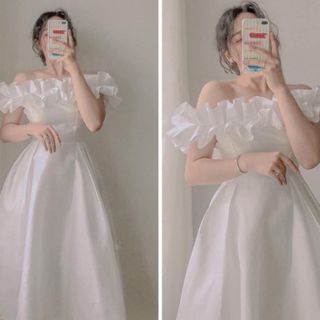 ĐẦM TRẮNG DỰ TIỆC BÈO VAI DÁNG DÀI