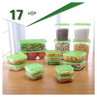 Bộ 17 hộp nhựa có nắp