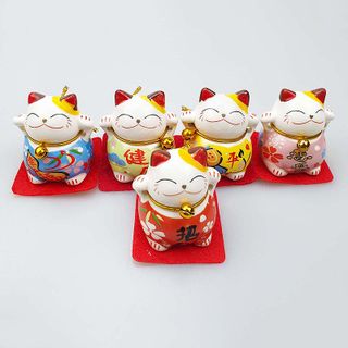 Bộ 5 tượng mèo may mắn
