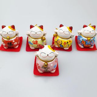 Bộ 5 tượng mèo may mắn