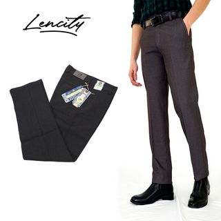 Quần Kaki Nam LENCITY Dáng Âu Đẹp Màu Đen Sáng Cao Cấp Siêu Nhẹ Phong Cách Công Sở BIG SIZE, Slimfit Pants 5270LTC4