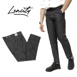 Quần Kaki Nam LENCITY Dáng Âu Đẹp Màu Đen Xám Cao Cấp Siêu Nhẹ Phong Cách Công Sở BIG SIZE, Slimfit Pants 1297LTC4