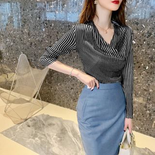 SET ÁO SỌC KÈM VÁY BÚT CHÌ - DT1560 -