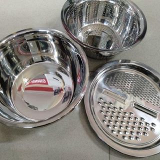 Rổ Bào innox có chậu 3 trong 1