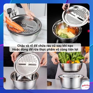 Rổ Bào innox có chậu 3 trong 1