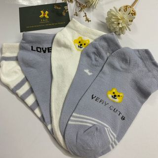 |FREESHIP| Set 5 Đôi Lẻ Tất Vớ H45 Cổ Ngắn Hoạt Tiết Dễ Thương Shiba Nữ Unisex Style Hàn Quốc
