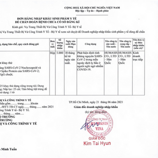Kit Test nhanh Covid HÀN QUỐC Humasis