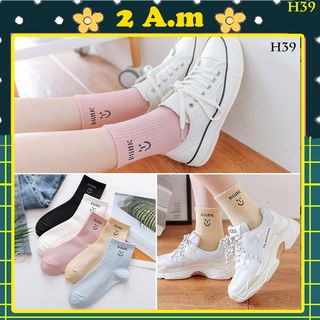 |FREESHIP| Set 5 Đôi Lẻ Tất Vớ H39 Cổ Cao Mặt Cười Blink Nam Nữ Unisex Style Hàn Quốc giá sỉ