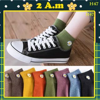 |FREESHIP| Set 10 Đôi Lẻ Tất Vớ H47 Mắt Cá Hoạt Tiết Bông Hoa Nam Nữ Unisex Style Hàn Quốc giá sỉ