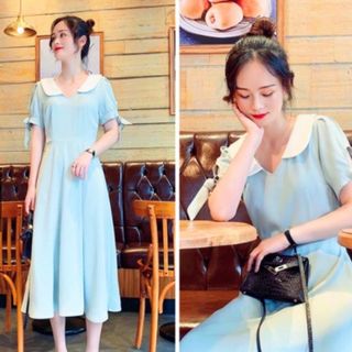 ĐẦM MINT PHỐI CỔ TRẮNG