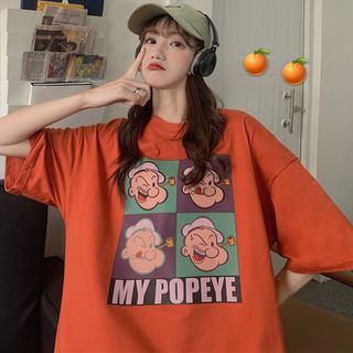 Áo thun nam nữ in hình chữ My Popeye
