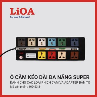 Ổ cắm điện đa năng LIOA super dây dài 3M 10D-S3-2 giá sỉ