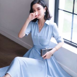 ĐẦM XÒE CỔ BẺ 2 MÀU