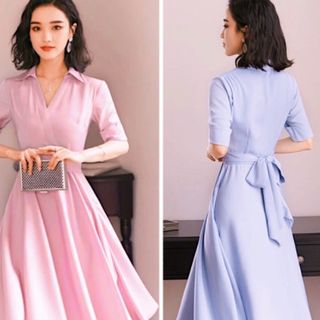 ĐẦM XÒE CỔ BẺ 2 MÀU