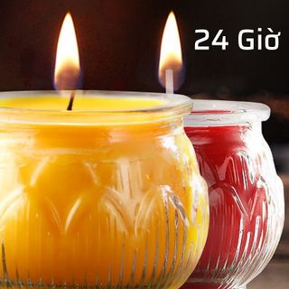 [Sỉ] NẾN BƠ hoa sen không mùi không khói, hủ thủy tinh, cháy 24 tiếng (V003)