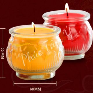 [Sỉ] NẾN BƠ hoa sen không mùi không khói, hủ thủy tinh, cháy 24 tiếng (V003)
