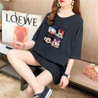 Áo thun nam nữ in hình chuột cực xinh freesize