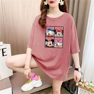 Áo thun nam nữ in hình chuột cực xinh freesize