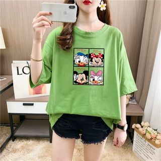 Áo thun nam nữ in hình chuột cực xinh freesize
