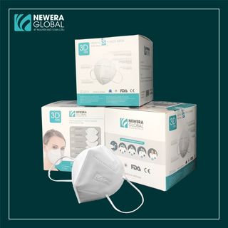 Khẩu trang N95 Newera Global (không van), 5 lớp siêu dày kháng khuẩn trên 95%, bông đl 40gsm lọc bụi mịn