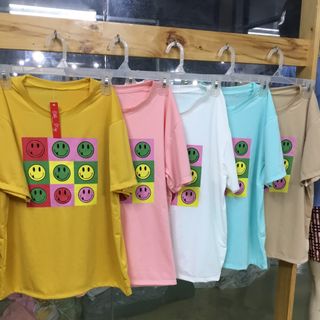 (Ảnh thật) Áo thun nam nữ in hình mặt cười