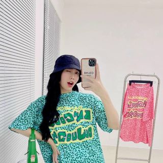 Set đồ nữ áo thun hoạ tiết da beo kèm quần lửng freesize