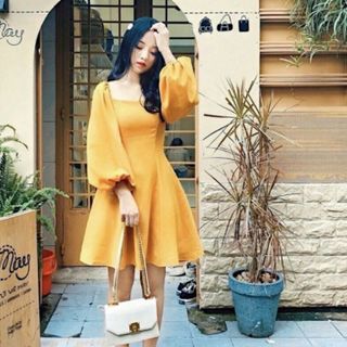 ĐẦM CỔ U TAY PHỒNG 5 MÀU