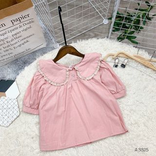 Áo kiểu babydoll cổ bèo bánh bèo Áo kiểu cổ sen bèo viền ren xinh xắn, tiểu thư bánh bèo lắm Chất thô xịn dày dặn, mix đồ siêu iu luôn