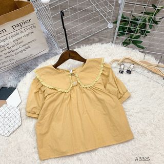 Áo kiểu babydoll cổ bèo bánh bèo Áo kiểu cổ sen bèo viền ren xinh xắn, tiểu thư bánh bèo lắm Chất thô xịn dày dặn, mix đồ siêu iu luôn