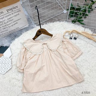Áo kiểu babydoll cổ bèo bánh bèo Áo kiểu cổ sen bèo viền ren xinh xắn, tiểu thư bánh bèo lắm Chất thô xịn dày dặn, mix đồ siêu iu luôn