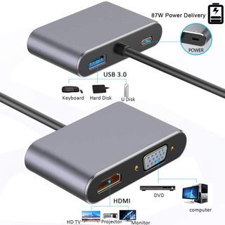 Cáp chuyển USB Type-c ra 4 cổng HDMI/ VGA/ USB và cổng sạc hỗ trợ chế độ Dex - UHV41160 giá sỉ