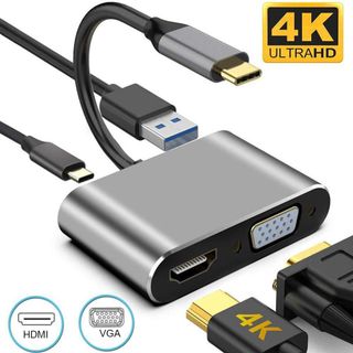 Cáp chuyển USB Type-c ra 4 cổng HDMI/ VGA/ USB và cổng sạc hỗ trợ chế độ Dex - UHV41160