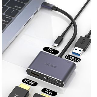 Cáp chuyển USB Type-c ra 4 cổng HDMI/ VGA/ USB và cổng sạc hỗ trợ chế độ Dex - UHV41160