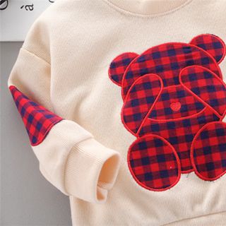 Bộ quần áo thời trang bé trai mùa thu, đông với gấu + quần denim
