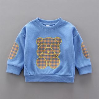 Bộ quần áo thời trang bé trai mùa thu, đông với gấu + quần denim