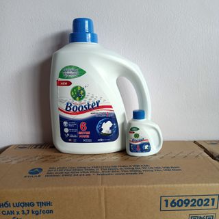Nước giặt xả Booster loại can 3.7 kg chính hãng tặng kèm chai nhỏ